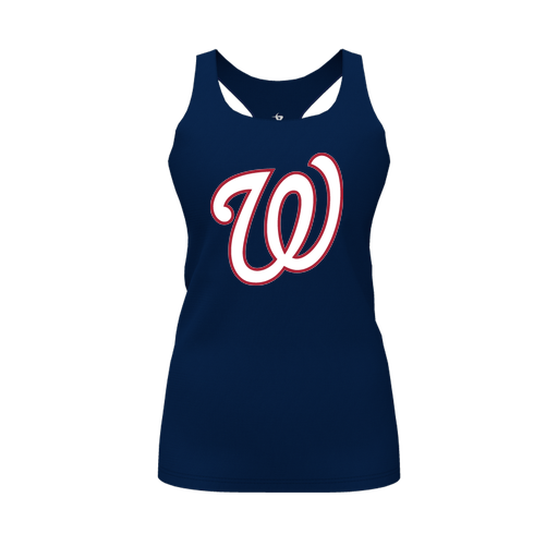 [FT0TRBNV-FYS-LOGO2] Decker Racerback Tank Top (Female Youth S, Navy, Logo 2)