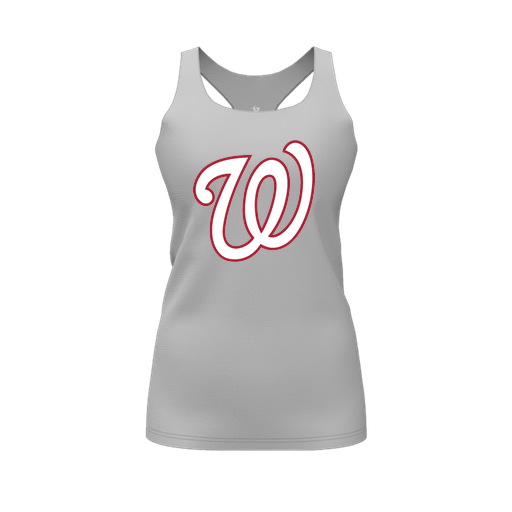 [CUS-DFW-RCBK-PER-GRY-FYS-LOGO2] Racerback Tank Top (Female Youth S, Gray, Logo 2)