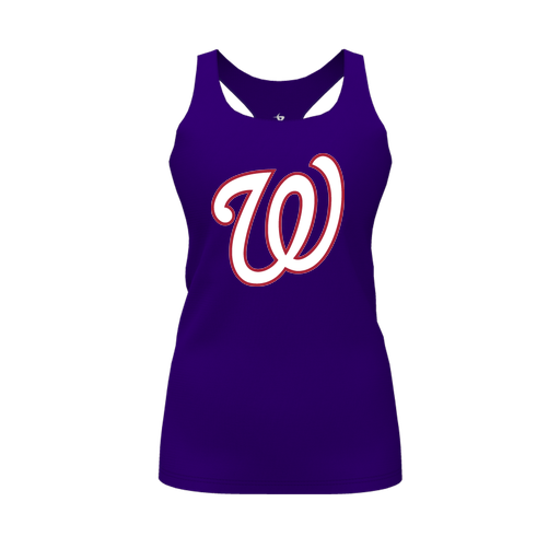 [CUS-DFW-RCBK-PER-PUR-FYS-LOGO2] Racerback Tank Top (Female Youth S, Purple, Logo 2)