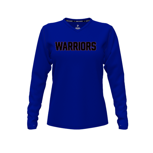 [CUS-DFW-TEES-CMF-VNK-LSL-RYL-FYXS-LOGO3] Comfort T-Shirt (Female Youth XS, Royal, V Neck, Logo 3, Long Sleeve)