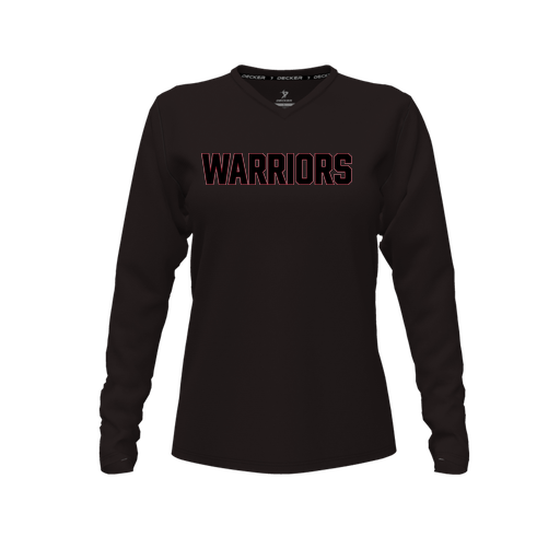 [FTLVPTBK-FYXS-LOGO3] Decker Performance T-Shirt (Female Youth XS, Black, V Neck, Logo 3, Long Sleeve)