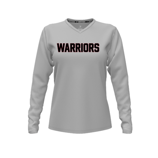 [CUS-DFW-TEES-PER-VNK-LSL-GRY-FYXS-LOGO3] Performance T-Shirt (Female Youth XS, Gray, V Neck, Logo 3, Long Sleeve)