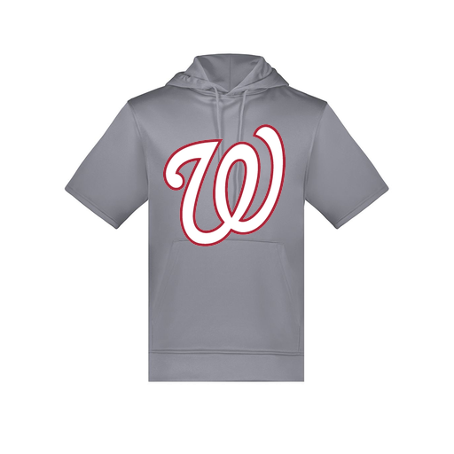 [6871.059.S-LOGO2] Men's Dri Fit Short Sleeve Hoodie (Adult S, Gray, Logo 2)
