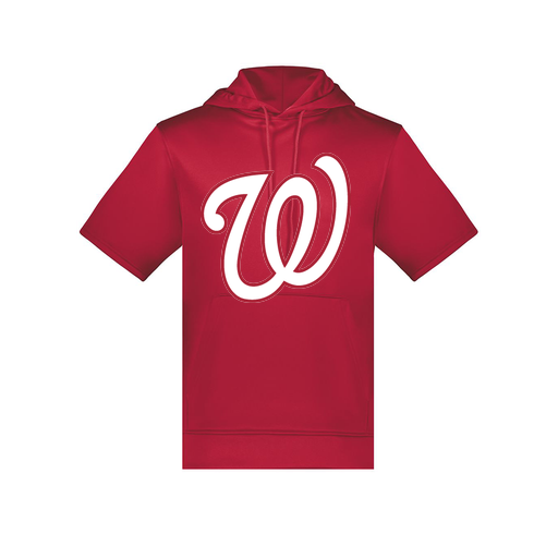 [6871.083.S-LOGO2] Men's Dri Fit Short Sleeve Hoodie (Adult S, Red, Logo 2)