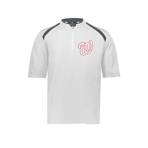[229581-AS-WHT-LOGO2] Men's Dugout Short Sleeve Pullover (Adult S, White, Logo 2)