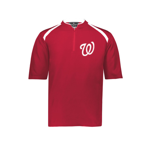 [229581-AS-RED-LOGO2] Men's Dugout Short Sleeve Pullover (Adult S, Red, Logo 2)