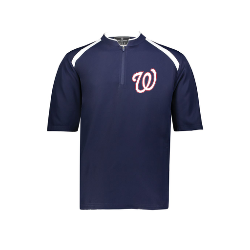 [229681-YS-NVY-LOGO2] Youth Dugout Short Sleeve Pullover (Youth S, Navy, Logo 2)