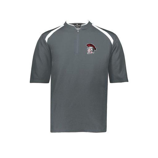 [229681-YS-GRY-LOGO1] Youth Dugout Short Sleeve Pullover (Youth S, Gray, Logo 1)