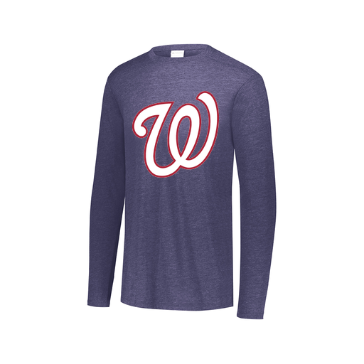 [3075.U22.XS-LOGO2] Decker Men's Tri-Blend T-Shirt - Long Sleeve (Adult XS, Navy, Logo 2)