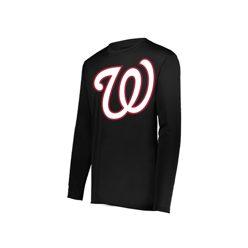 [222823.080.S-LOGO2] Youth LS Smooth Sport Shirt (Youth S, Black, Logo 2)
