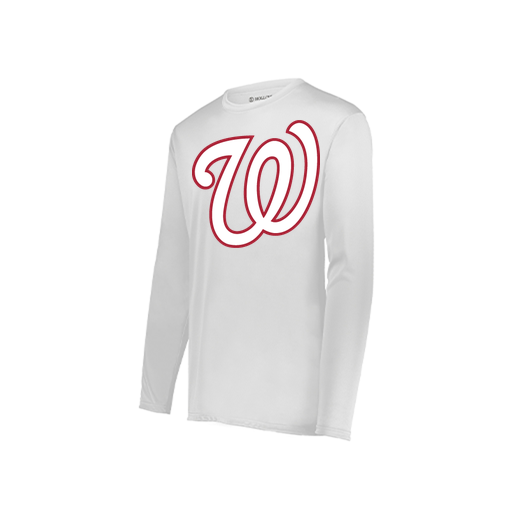 [222823.005.S-LOGO2] Youth LS Smooth Sport Shirt (Youth S, White, Logo 2)
