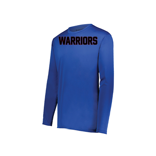 [222823.060.S-LOGO3] Youth LS Smooth Sport Shirt (Youth S, Royal, Logo 3)