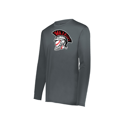 [222823.059.S-LOGO1] Youth LS Smooth Sport Shirt (Youth S, Gray, Logo 1)