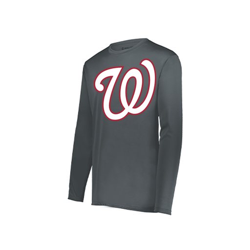 [222823.059.S-LOGO2] Youth LS Smooth Sport Shirt (Youth S, Gray, Logo 2)