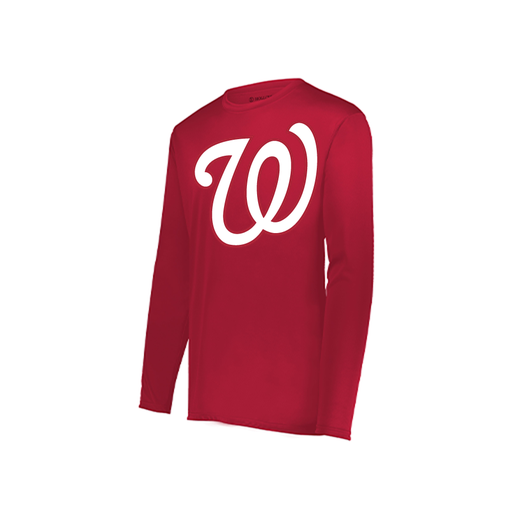 [222823.083.S-LOGO2] Youth LS Smooth Sport Shirt (Youth S, Red, Logo 2)