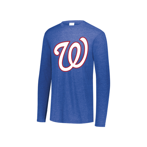 [FTLCUBRY-YS-LOGO2] Decker Youth Tri-Blend T-Shirt - Long Sleeve (Youth S, Royal, Logo 2)