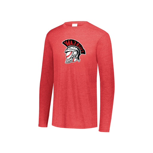 [FTLCUBRD-YS-LOGO1] Decker Youth Tri-Blend T-Shirt - Long Sleeve (Youth S, Red, Logo 1)