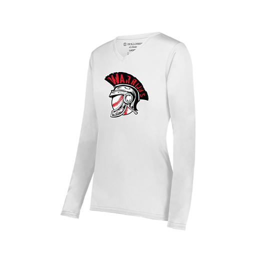 [222824.005.S-LOGO1] Ladies LS Smooth Sport Shirt (Female Adult S, White, Logo 1)