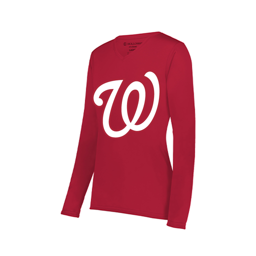 [222824.083.S-LOGO2] Ladies LS Smooth Sport Shirt (Female Adult S, Red, Logo 2)
