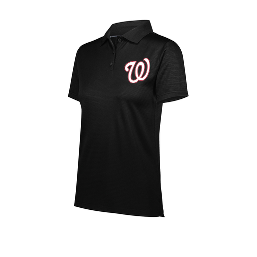 [222768.080.XS-LOGO2] Ladies Prism Polo (Female Adult XS, Black, Logo 2)