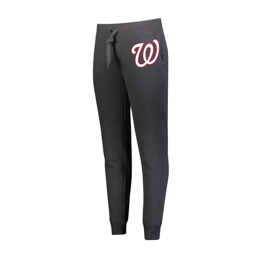 [229748.080.XS-LOGO2] Ladies 60/40 Fleece Jogger (Female Adult XS, Black, Logo 2)