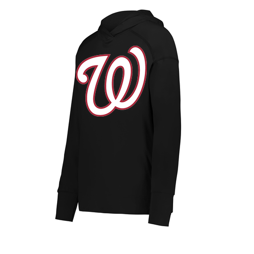 [222798.080.XS-LOGO2] Ladies Ventura Thin Knit Hoodie (Female Adult XS, Black, Logo 2)