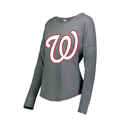 [3077.013.XS-LOGO2] Ladies LS Ultra-blend T-Shirt (Female Adult XS, Gray, Logo 2)